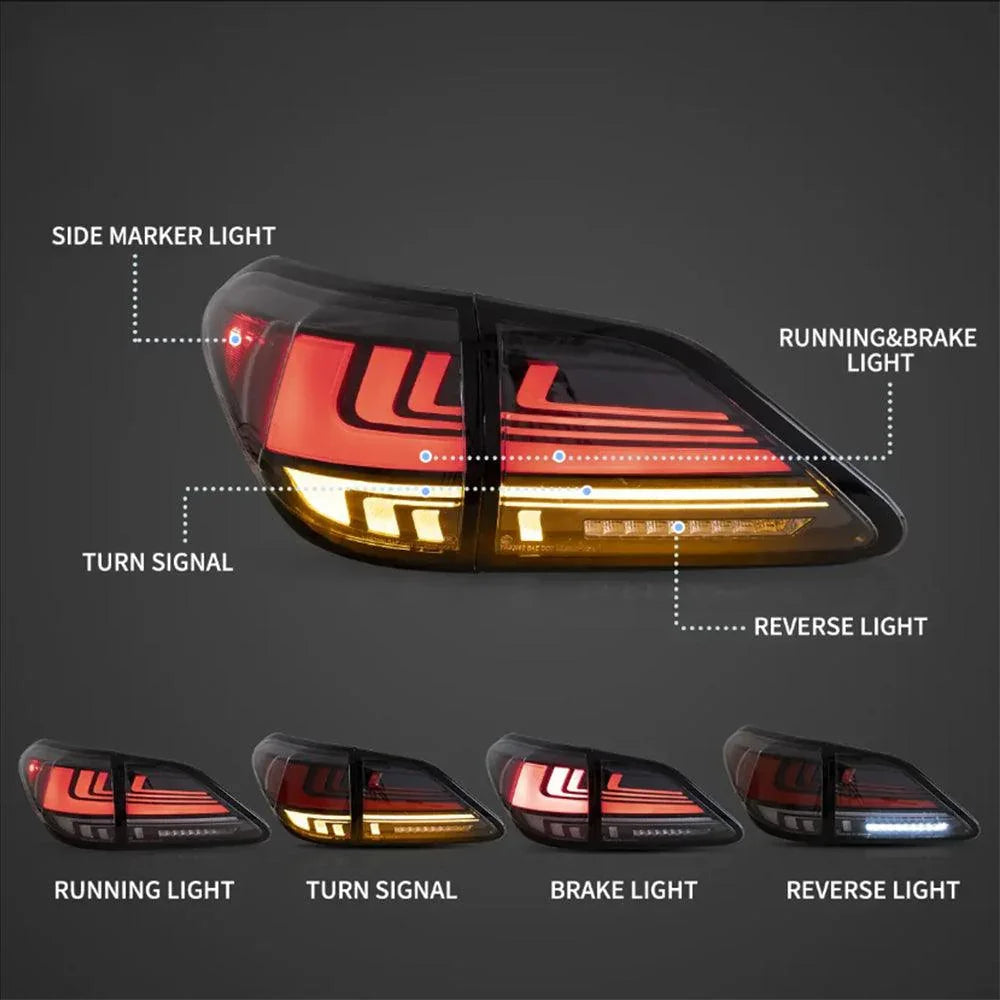 Vland LED Tail Lights Assembly for 2008-2014 Lexus RX