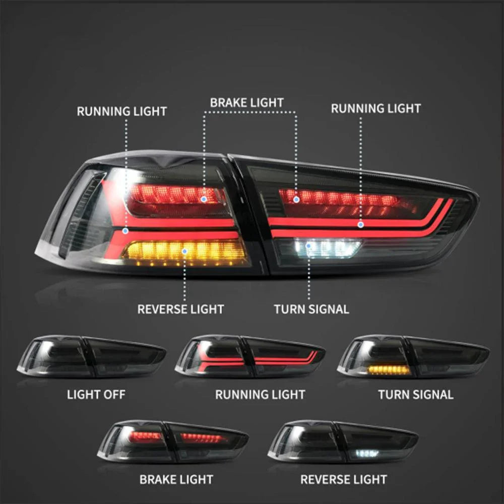Vland LED Tail Light Assembly for 2008-2017 Mitsubishi Lancer & EVO X