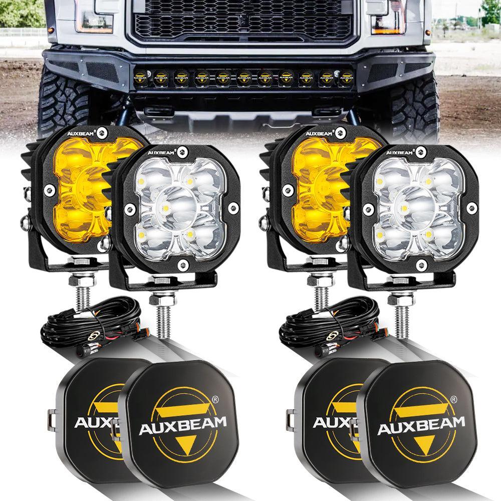 3 Inch 80W 9600LM LED Pods Lights White&Amber for FORD