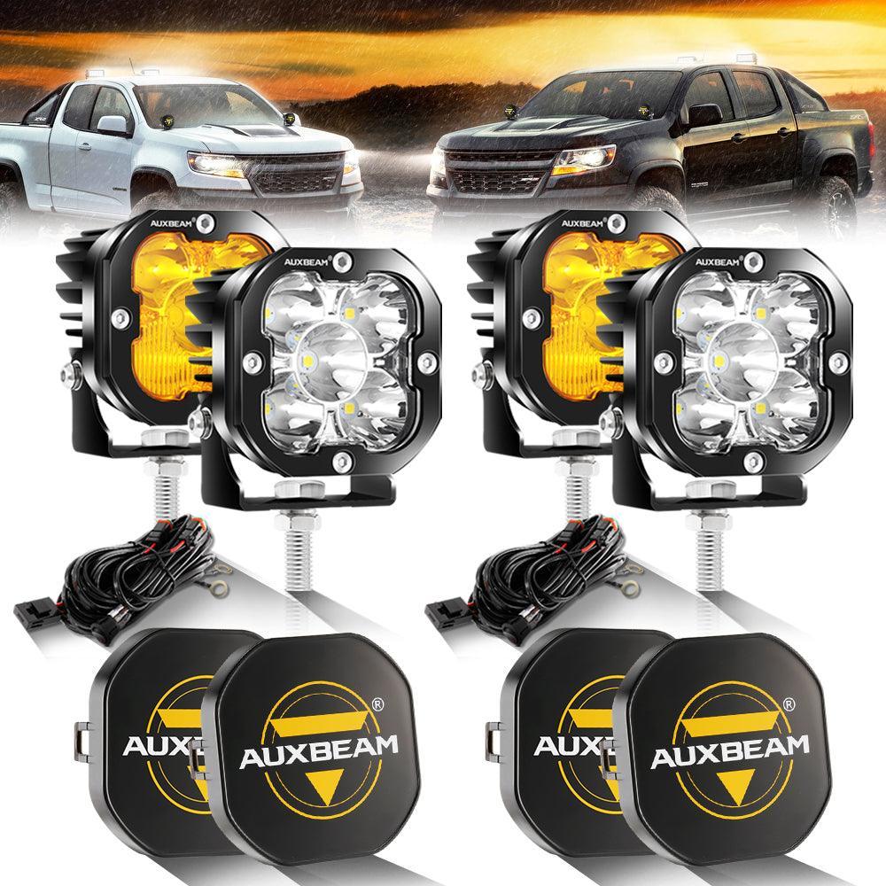 3 Inch 80W 9600LM LED Pods Lights White&Amber for CHEVROLET