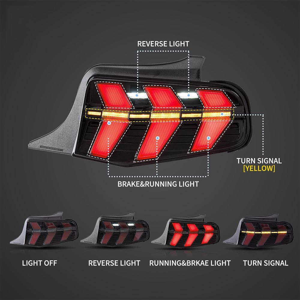 Vland LED Tail Lights Assembly for 2010-2012 Ford Mustang 5th Gen (S-197 II)