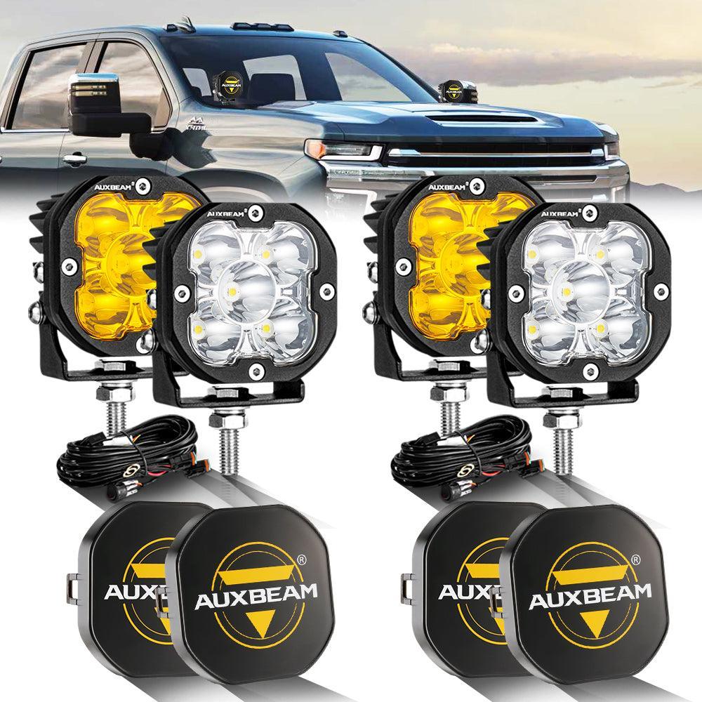 3 Inch 80W 9600LM LED Pods Lights White&Amber for CHEVROLET
