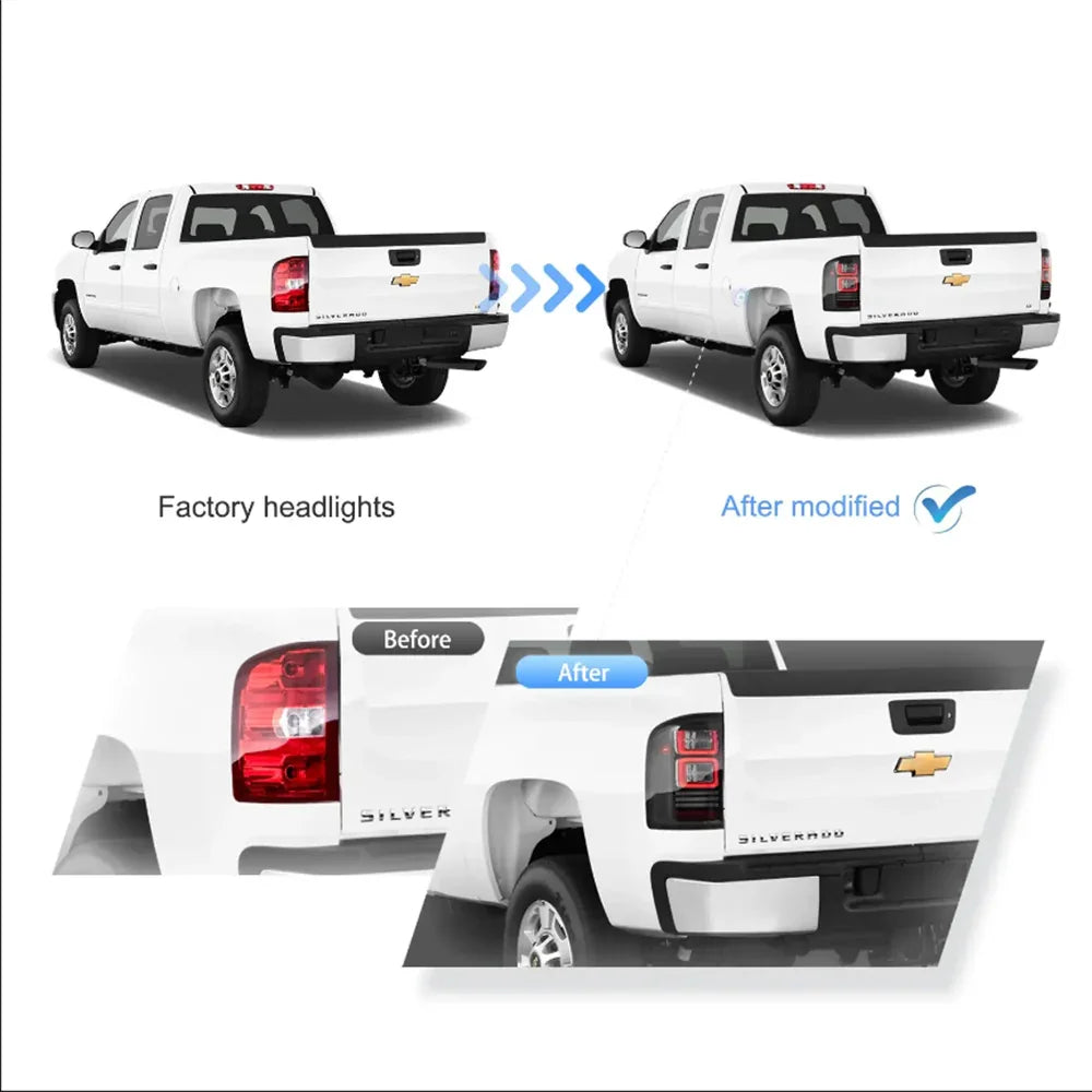 Vland LED II Tail Lights for 2007-2013 Chevrolet Silverado 1500 2500HD 3500HD