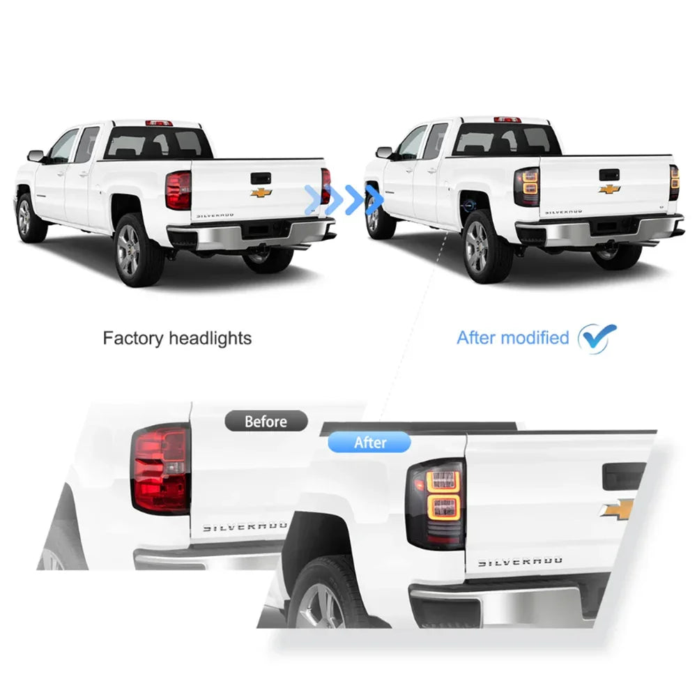 Vland LED Tail Light Assembly for 2014-2018 Chevrolet Silverado