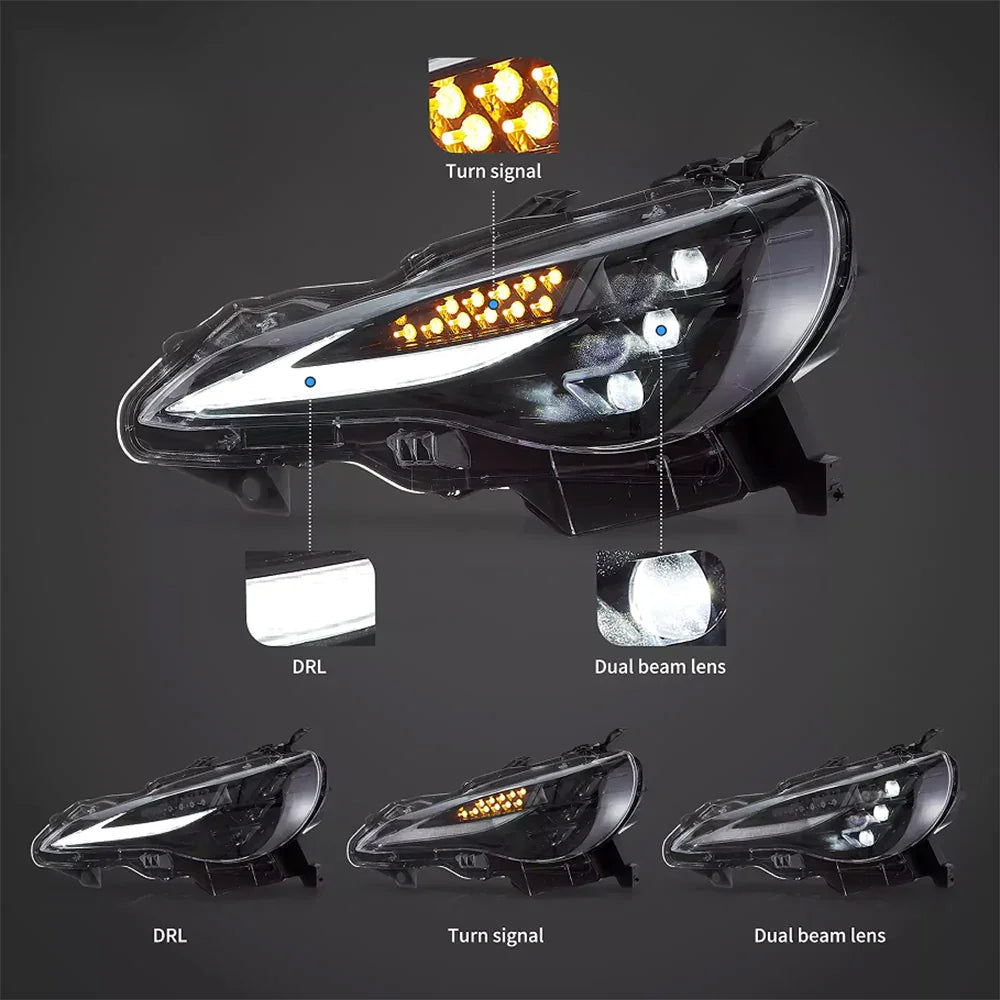 Vland LED Headlight for 2012-2021 Toyota 86/GT86, Subaru BRZ, Scion FR-S