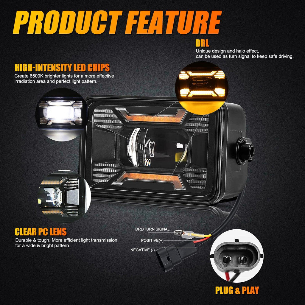 Auxbeam 60W LED Fog Lights with DRL/ Turn Signal for Ford F150 2015-2020