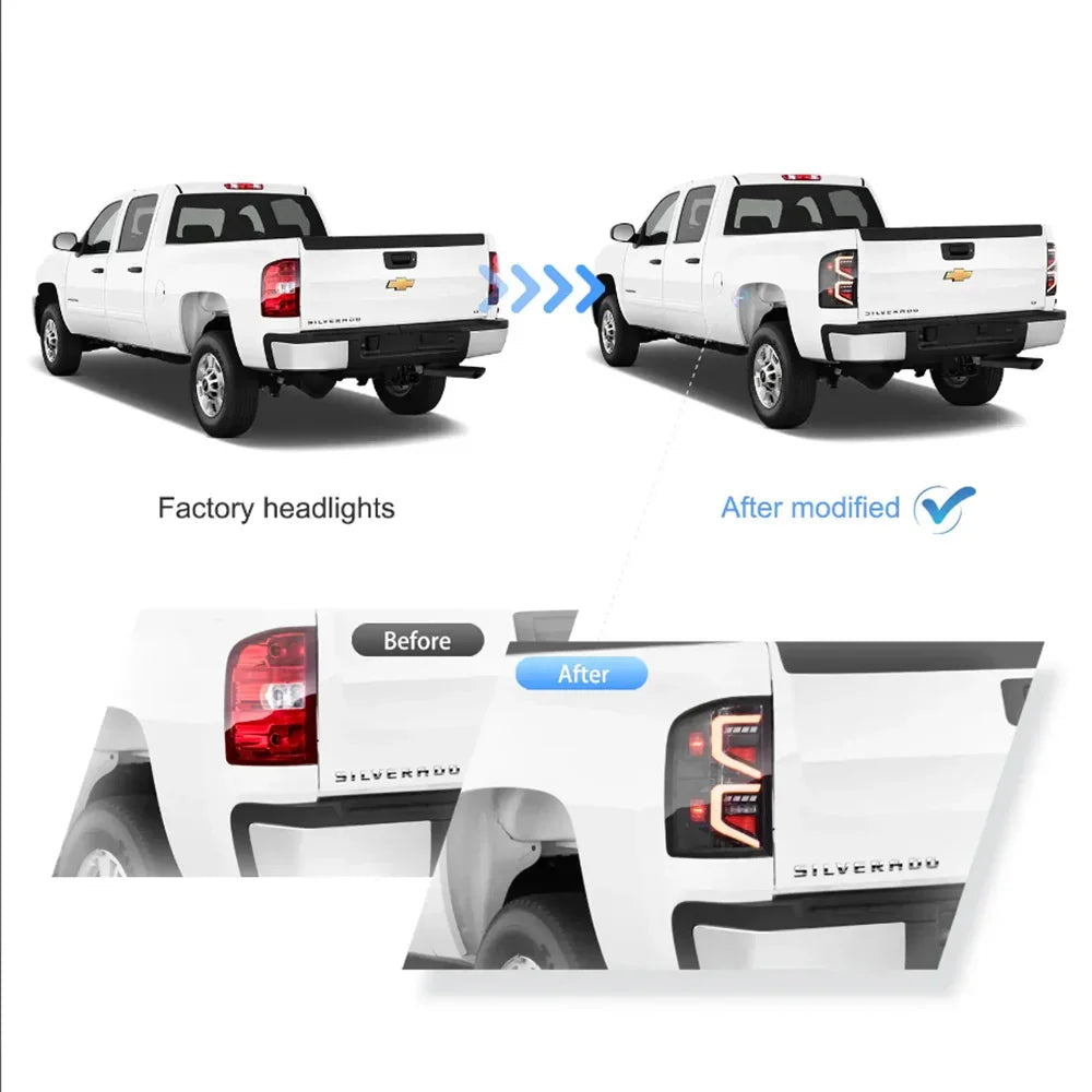 Vland LED Tail Light for 2007-2013 Chevrolet Silverado 2007-2010 GMC Sierra