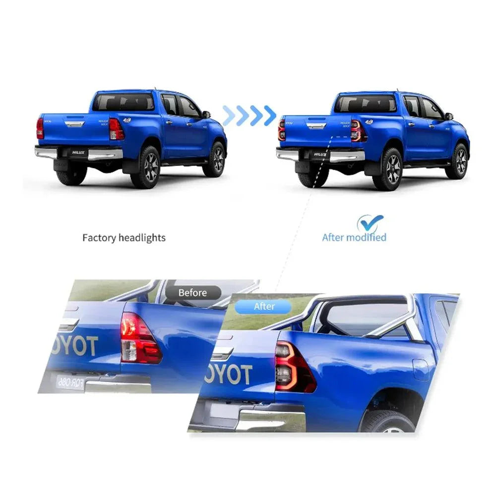 Vland LED Tail Lights Assembly for 2015-2022 Toyota Hilux SR5 8th Gen