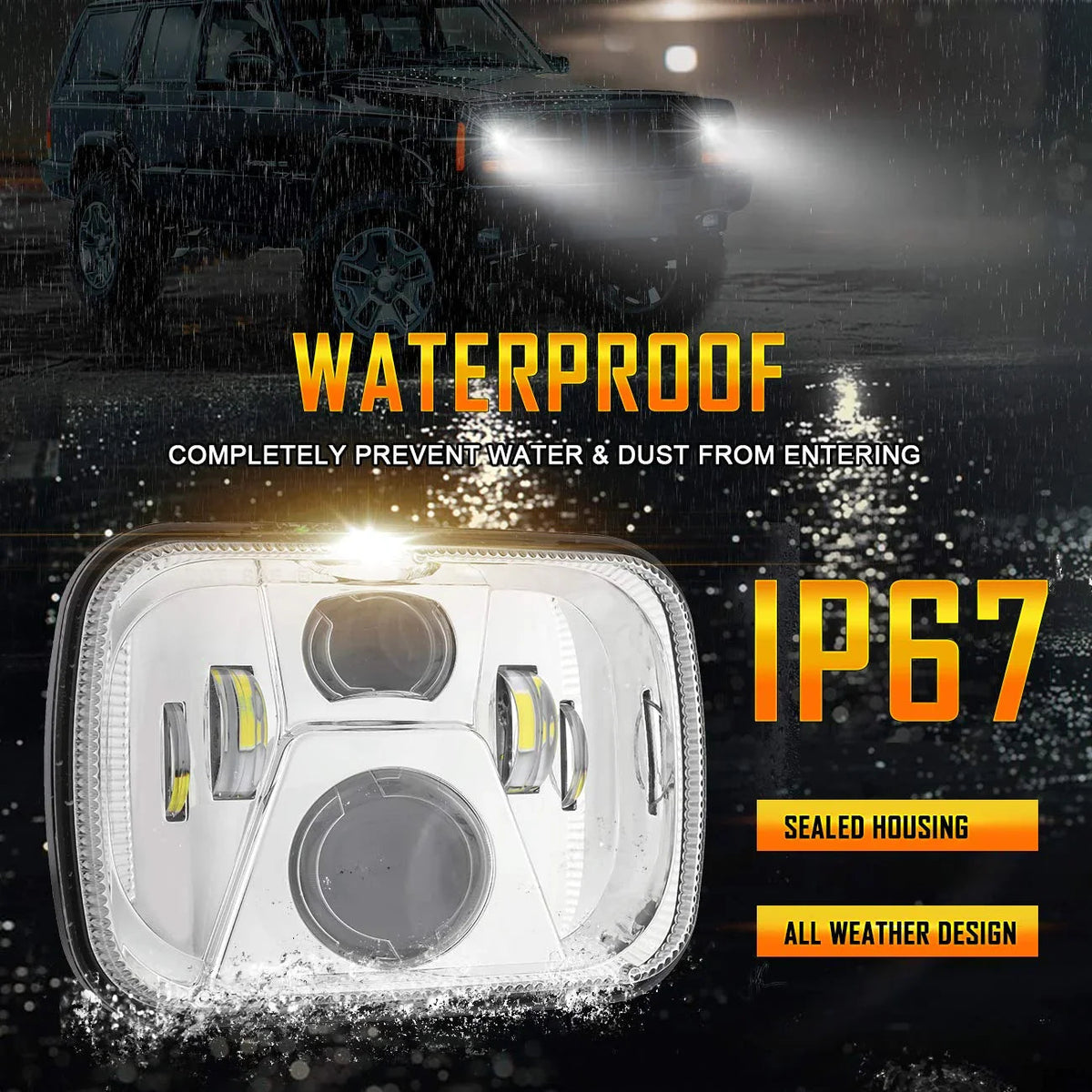 Auxbeam 110W 7x6 LED light Headlights for GMC