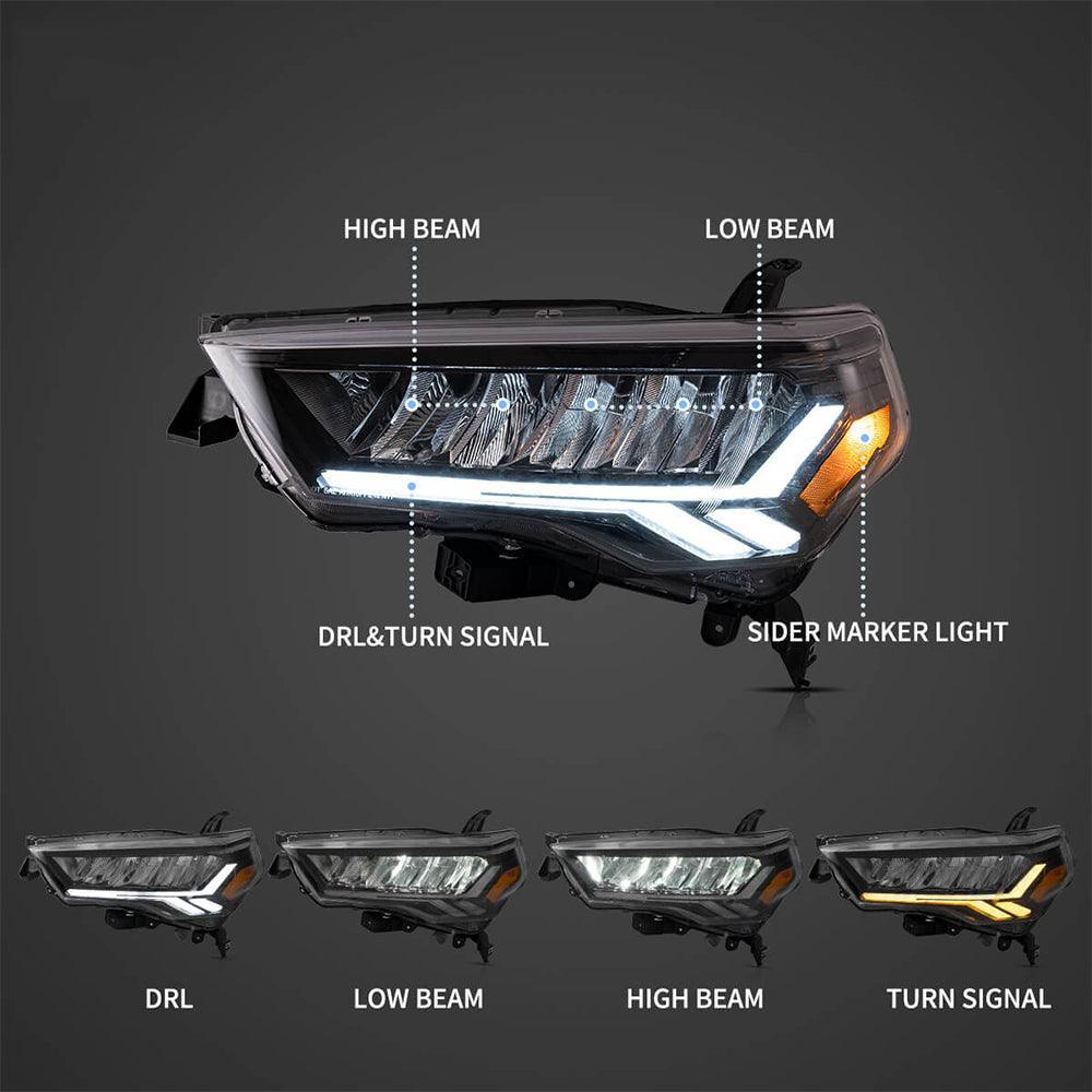 Vland LED Headlight Assembly for 2014-2022 Toyota 4Runner 5th Gen (N280)