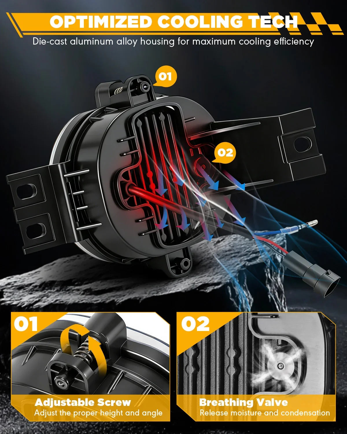 Auxbeam Upgrade 70W LED Fog Lights for Dodge Ram 1500 2002-2008/Dodge Ram 2500