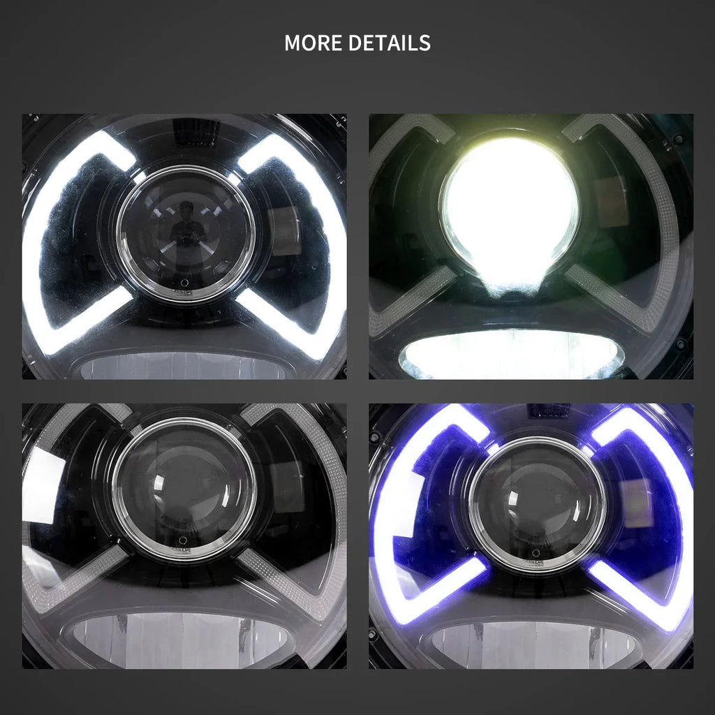 Vland Full LED Dual Beam Projector Headlight Assembly With Blue Breath Light