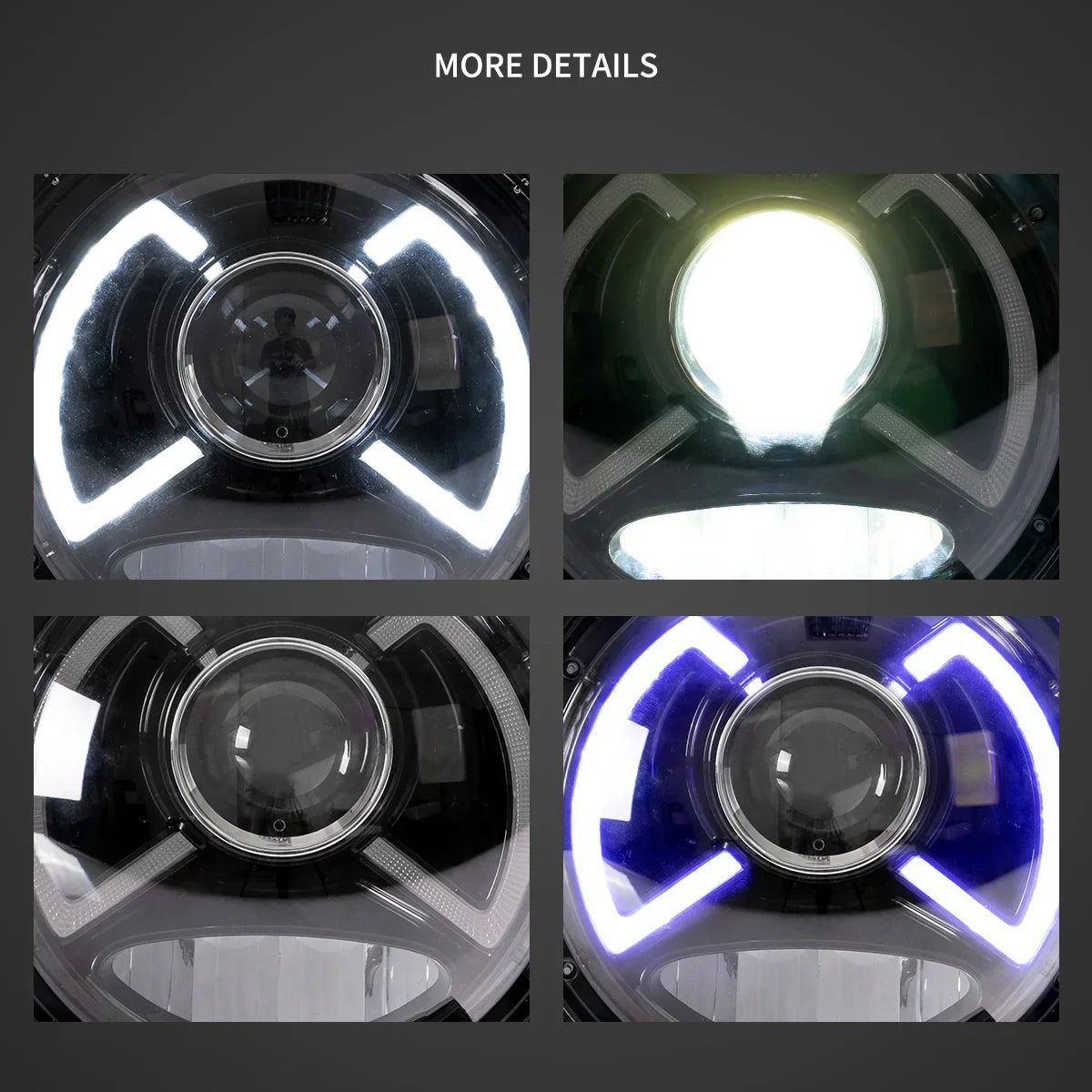 Vland Full LED Dual Beam Projector Headlight Assembly With Blue Breath Light