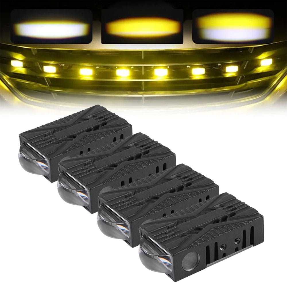 Auxbeam 0.66'' Dual-Color Bi-LED Grille Projector Lights – 6000K White / 3000K