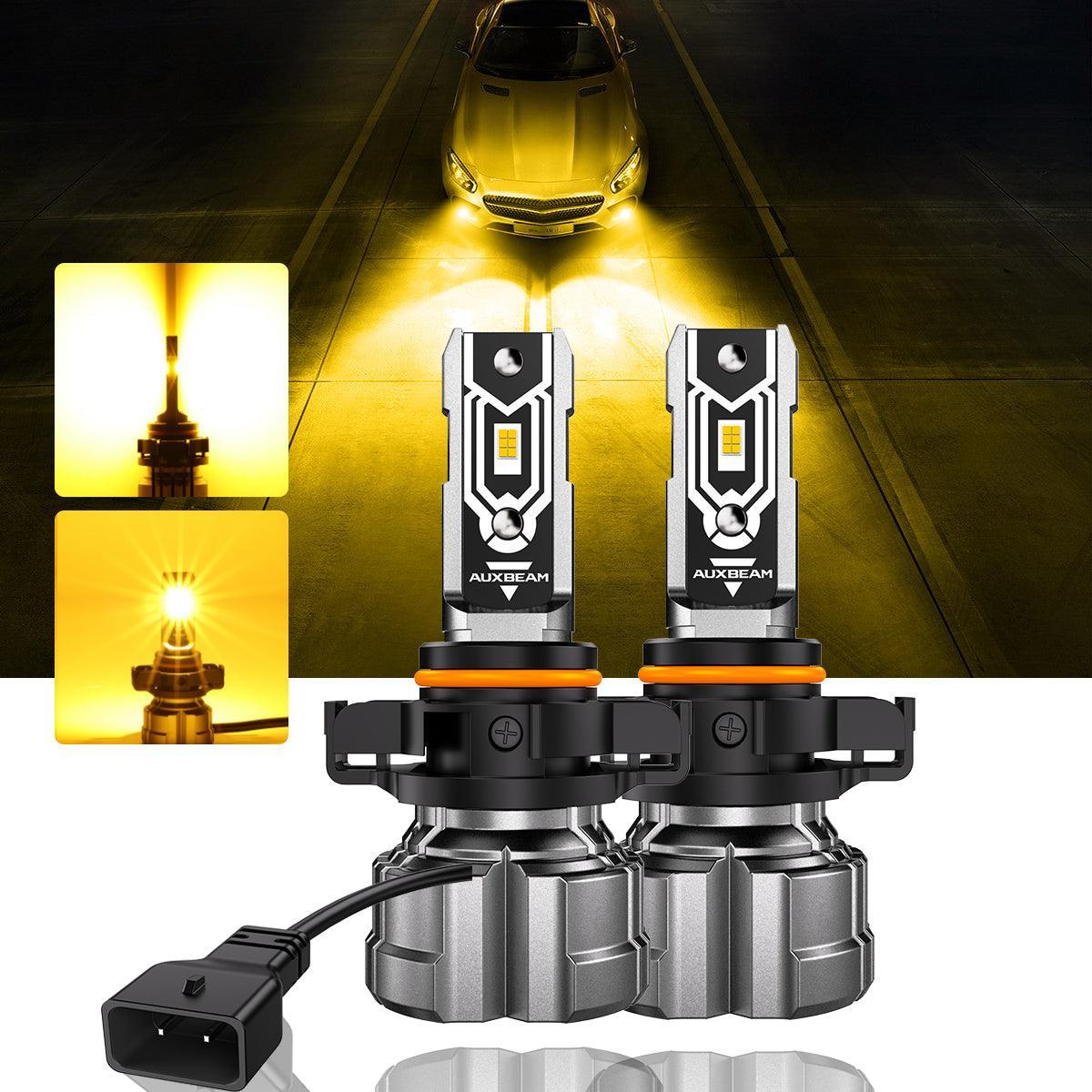 Auxbeam 5202 5202 5201 PS24W H16EU LED Fog Light/DRL Bulbs 50W 2500K Amber