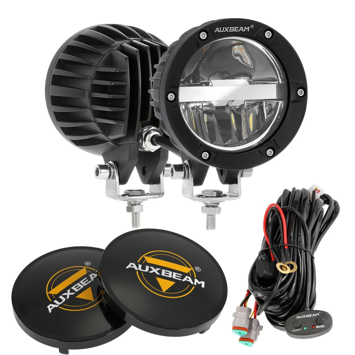 Auxbeam C4 Series 4 Inch 100W Round Offroad LED Driving Lights Combo Beam