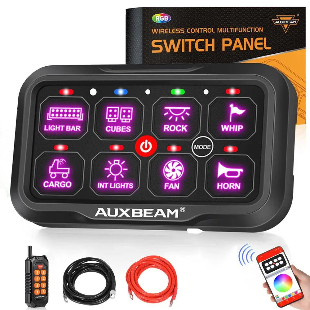 Auxbeam AC Series 8 Gang (AC-800) RGB Switch Panel with APP&Remote Control