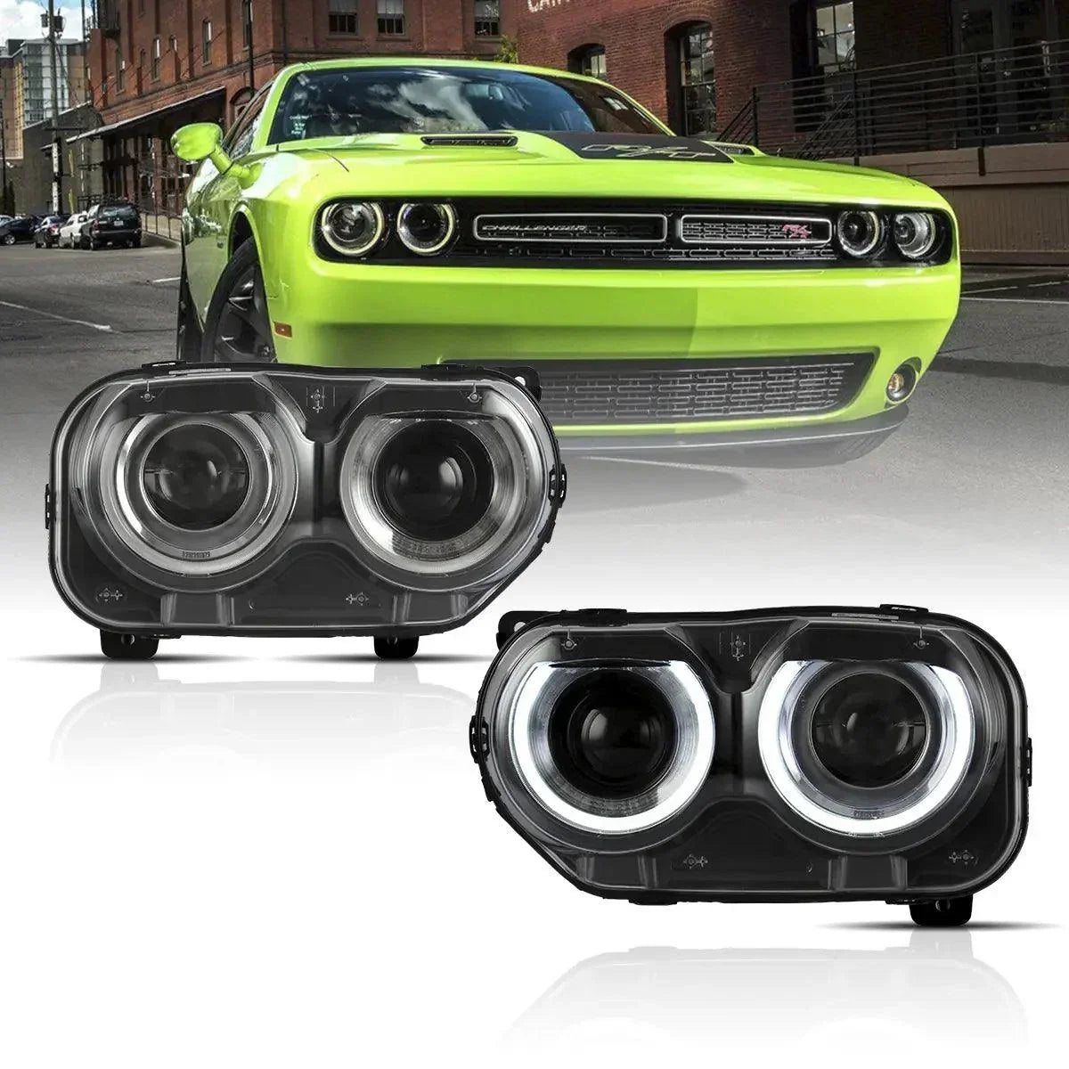 Vland LED Headlight Assembly for 2015-2023 Dodge Challenger 3rd Gen Facelifted