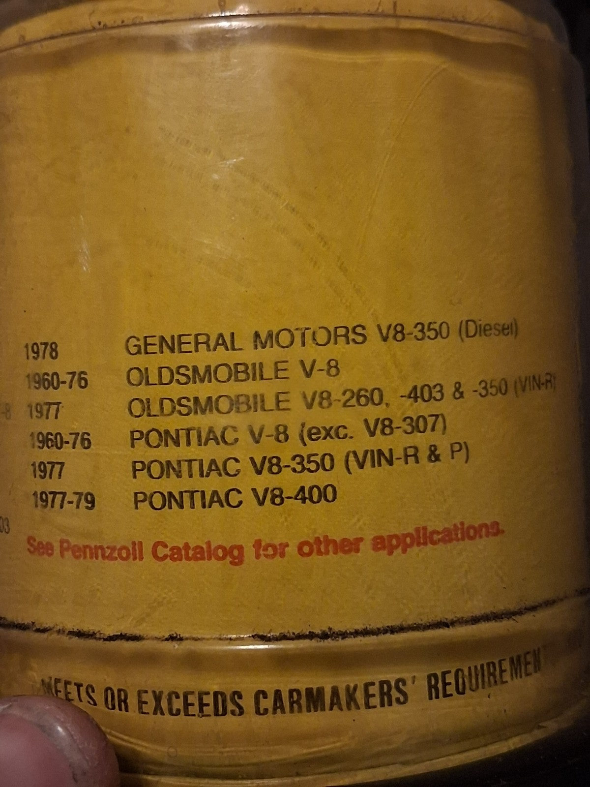 Pennzoil PZ-2 Engine Oil Filter - Cross Ref FRAM PH30 AC PF25 Wix 51069 GM V8