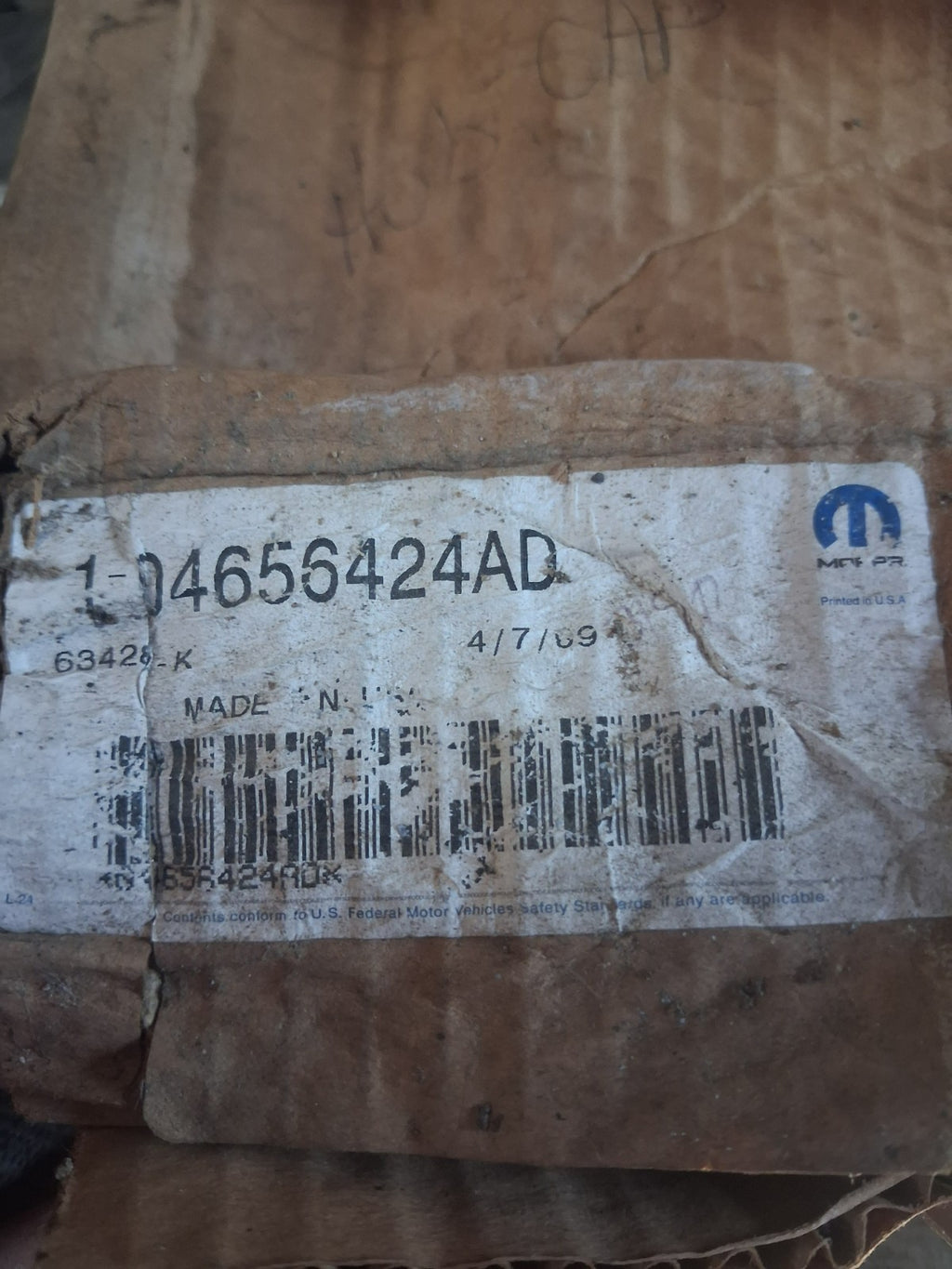 Genuine Mopar 15-Inch 7-Spoke Wheel Hub Cap Part # 04656424AD