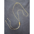 Vintage Gold-Toned 1980s Gold Tone Zipper Slider Lariat Necklace Snake Chain
