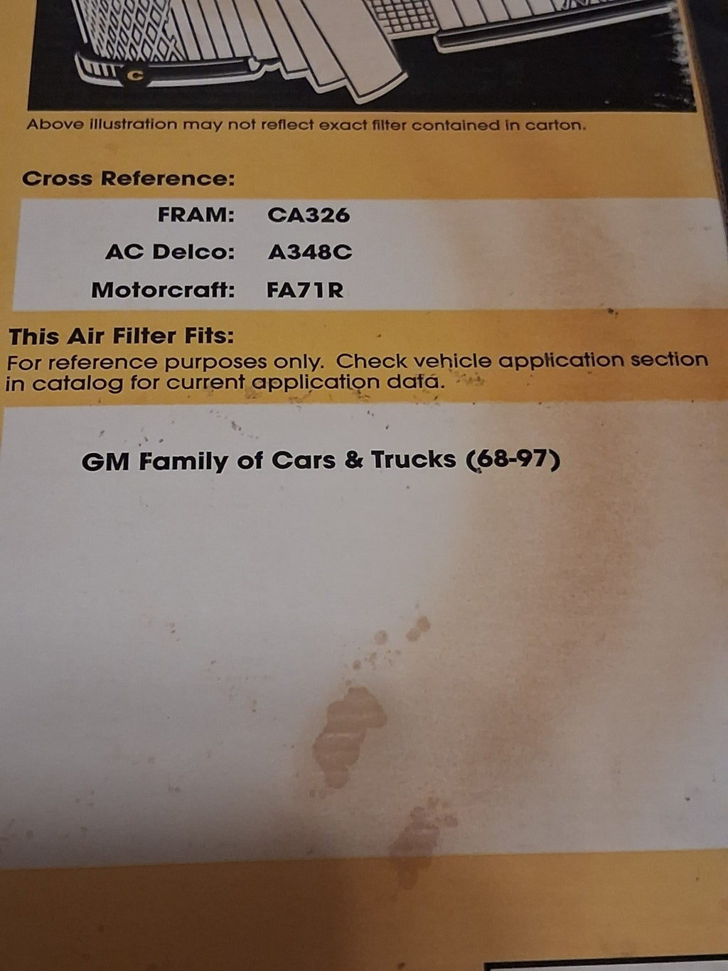 Penske PA326 Engine Air Filter - Cross Ref FRAM CA326 Wix 42098 Round New