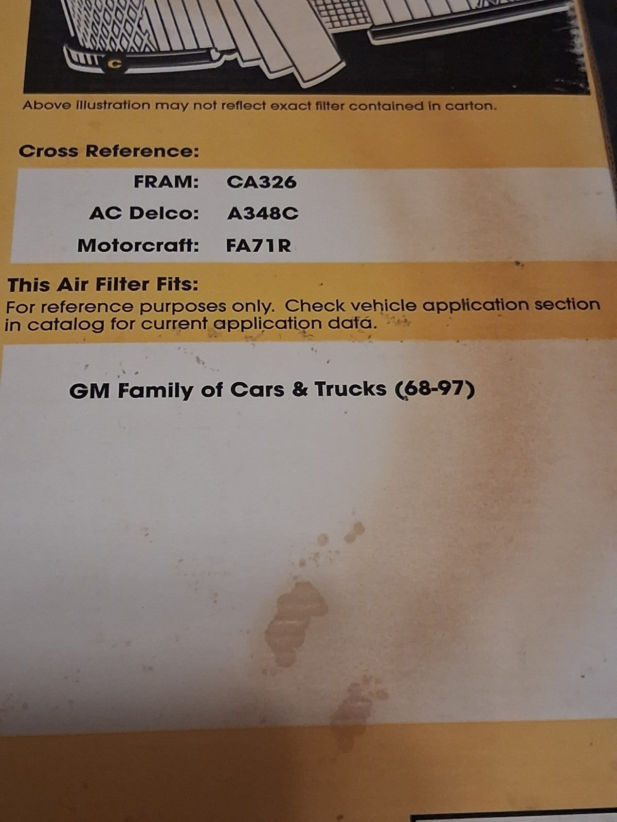 Penske PA326 Engine Air Filter - Cross Ref FRAM CA326 Wix 42098 Round New