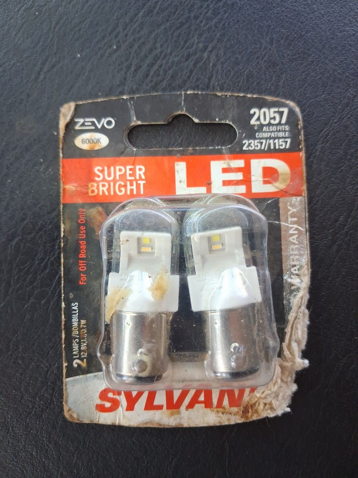 NEW Sylvania ZEVO 2057 White LED Bulbs Super Bright 6000K Dual Pack