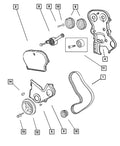New OEM Mopar 05114070AA Timing Belt Tensioner Cover Kit 01-02 PT Cruiser 2.4L