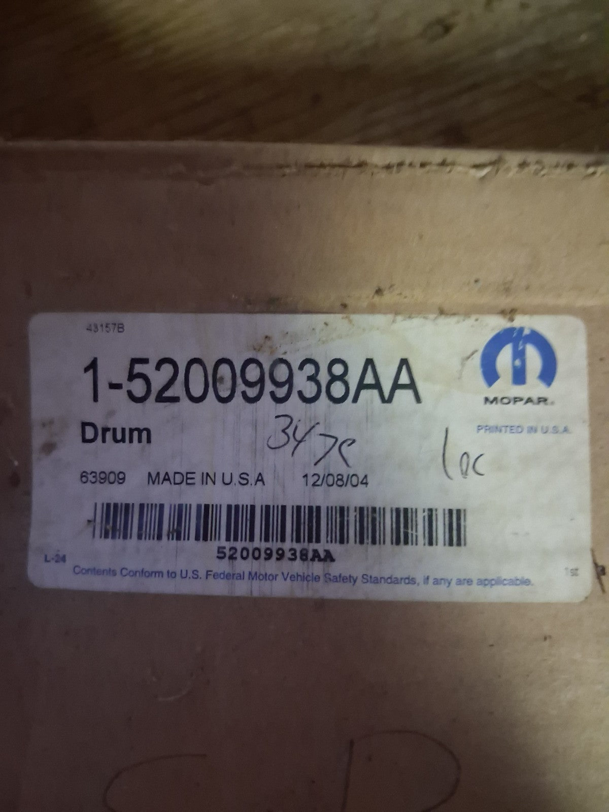 New OEM Mopar 52009938AA Rear Brake Drum 1997-1999 Dodge Dakota