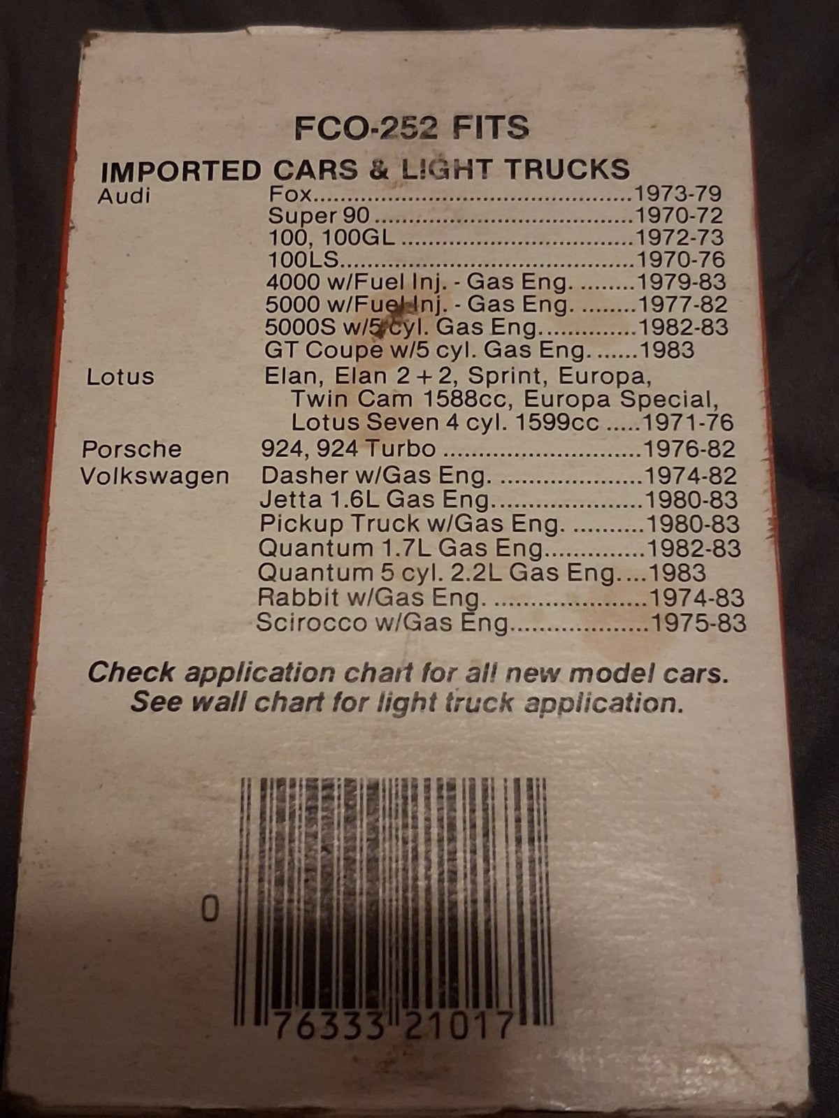 Purolator FCO-252 ImportCar Engine Oil Filter - Cross Ref FRAM PH2861 VW Audi