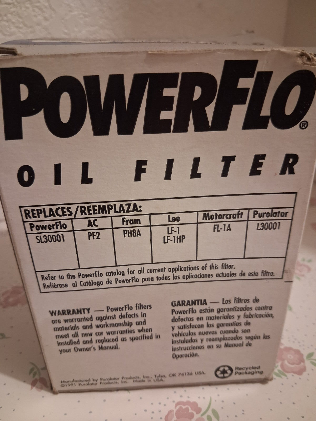 PowerFlo SL30001 Spin-On Engine Oil Filter