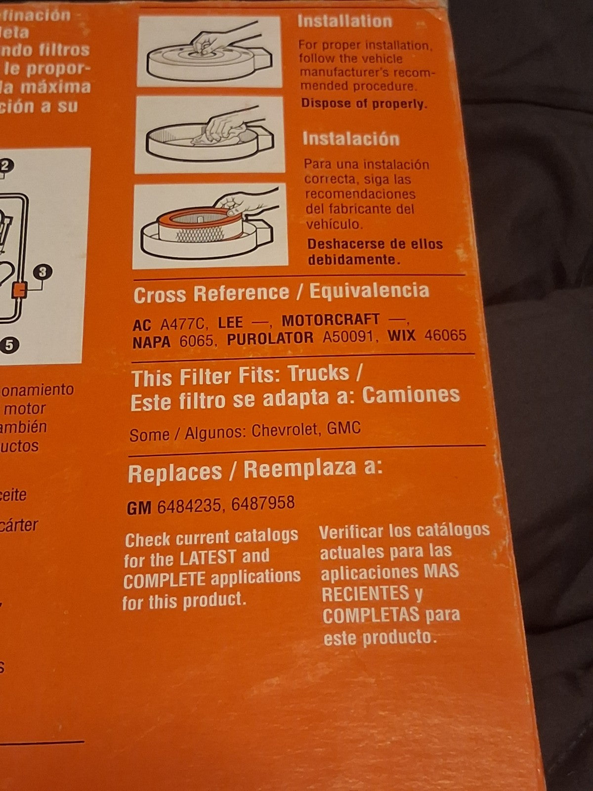 FRAM CA5034 Extra Life Engine Air Filter - Cross Ref Wix 42098 Round New in Box