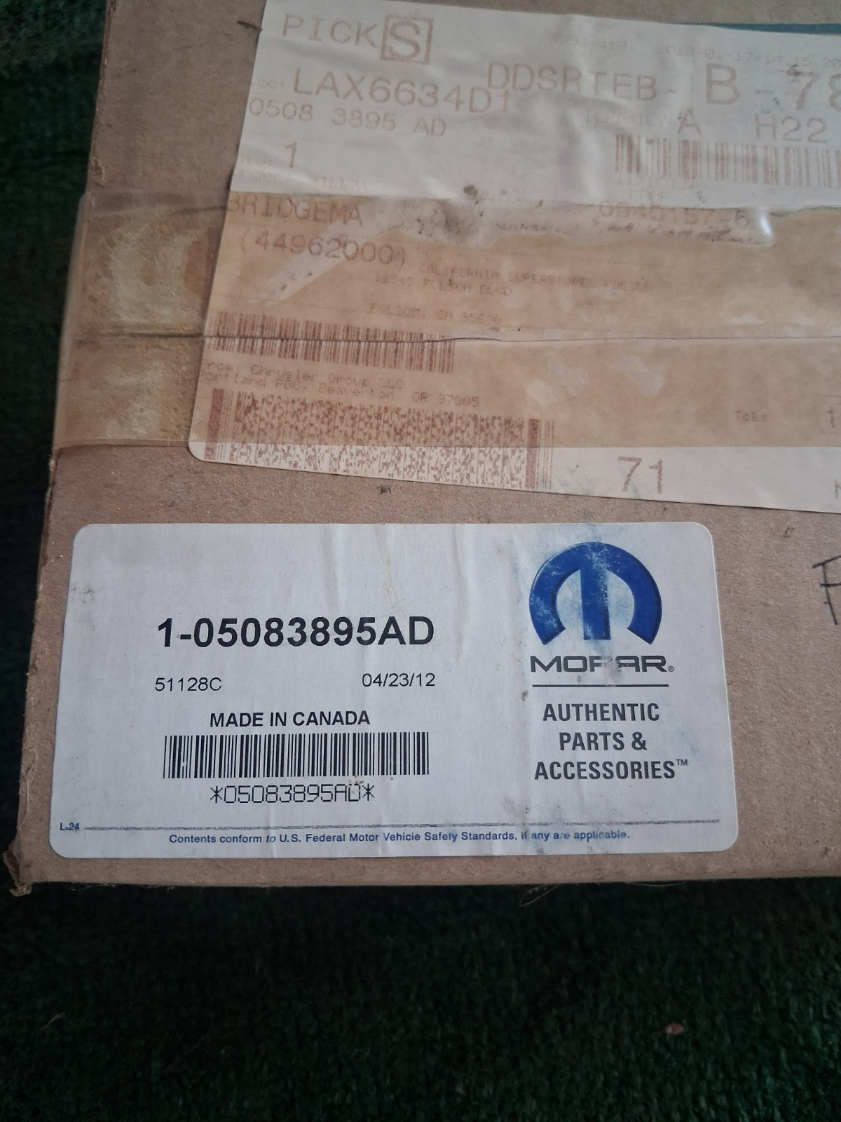 Genuine Mopar Left Side Fog Lamp Assembly 05083895AD