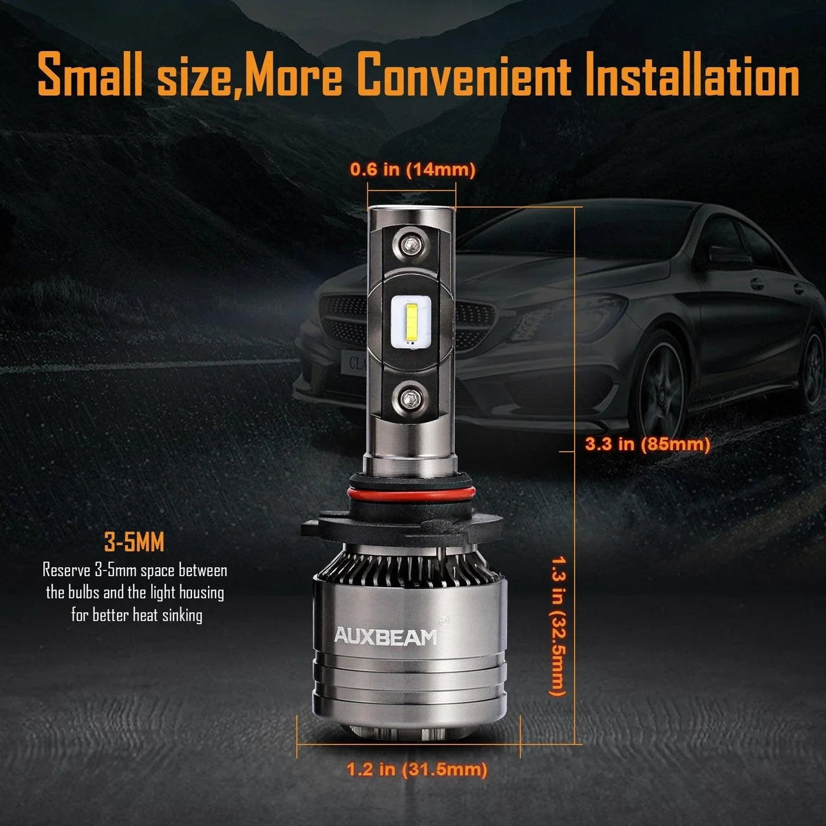 Auxbeam T1 Series Temperture Control LED High/Low Beam Bulb for 2003-2007 GMC