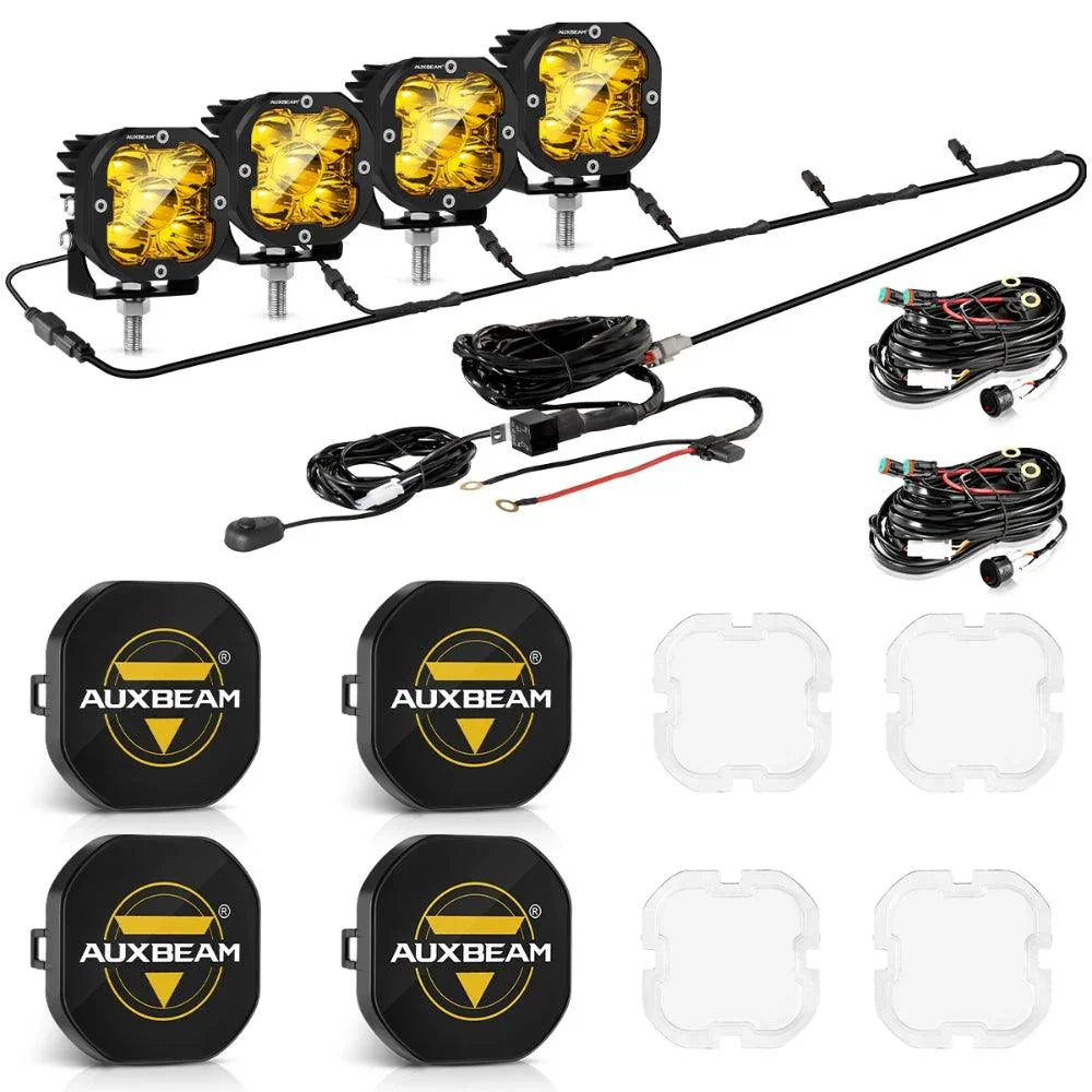 Auxbeam XP-ULTRA Series 3 Inch 80W Spot Beam LED Pods Amber&White Offroad Lights