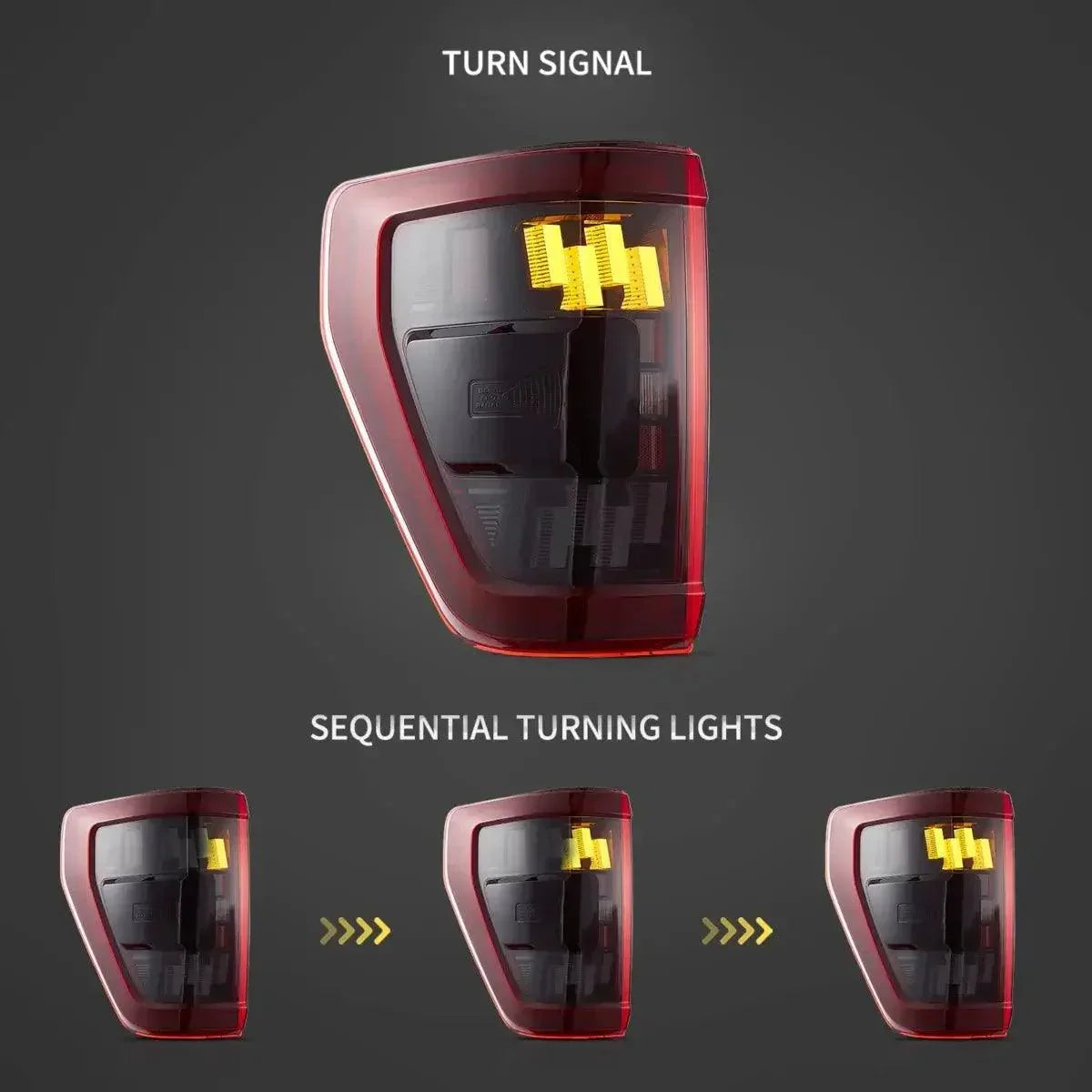 Vland LED Tail Light Assemly with Full LED for 2021-2023 Ford F150