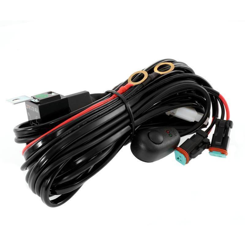 DT Connector LED Light Bar Wiring Harness Kit with Fuse 12V 40A Relay ON/OFF Switch