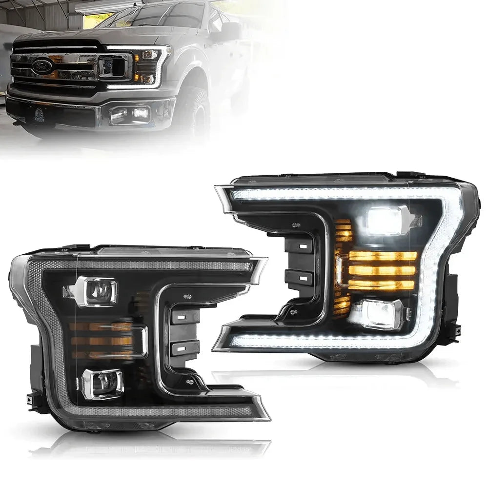 Vland LED Headlight Assembly Dual Beam for 2018-2020 Ford F150 13th Gen