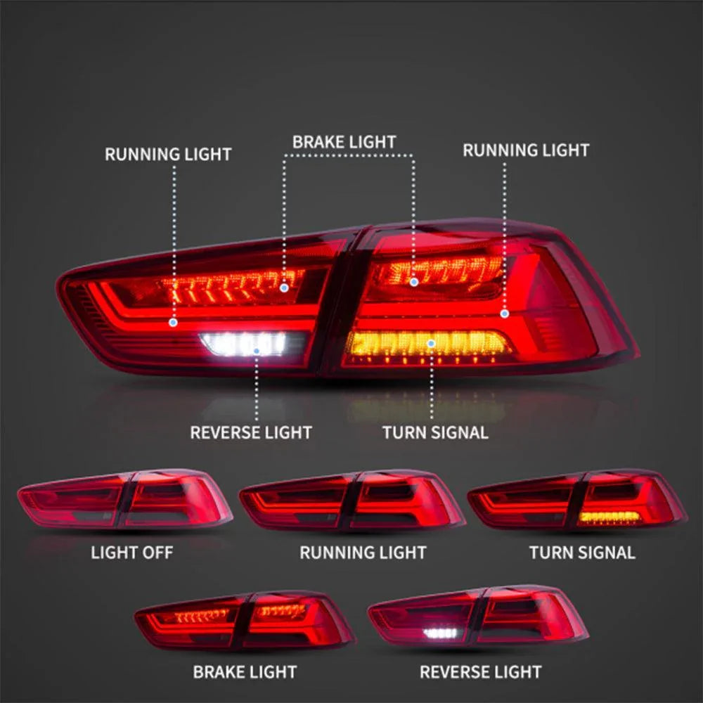 Vland LED Tail Light Assembly for 2008-2017 Mitsubishi Lancer & EVO X