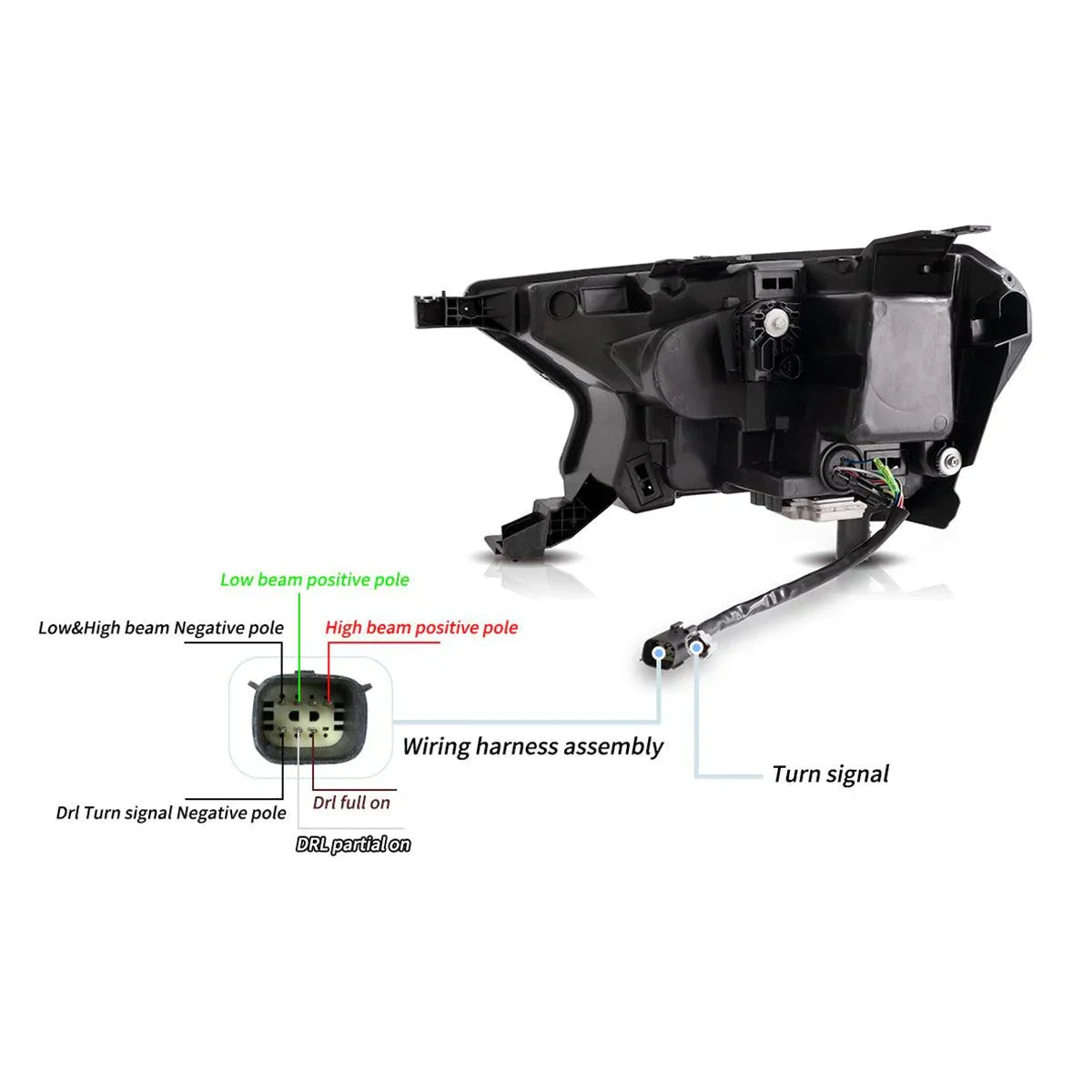 Vland LED Headlight Assembly Matrix for 2016-2021 Ford Ranger 3rd Gen P375