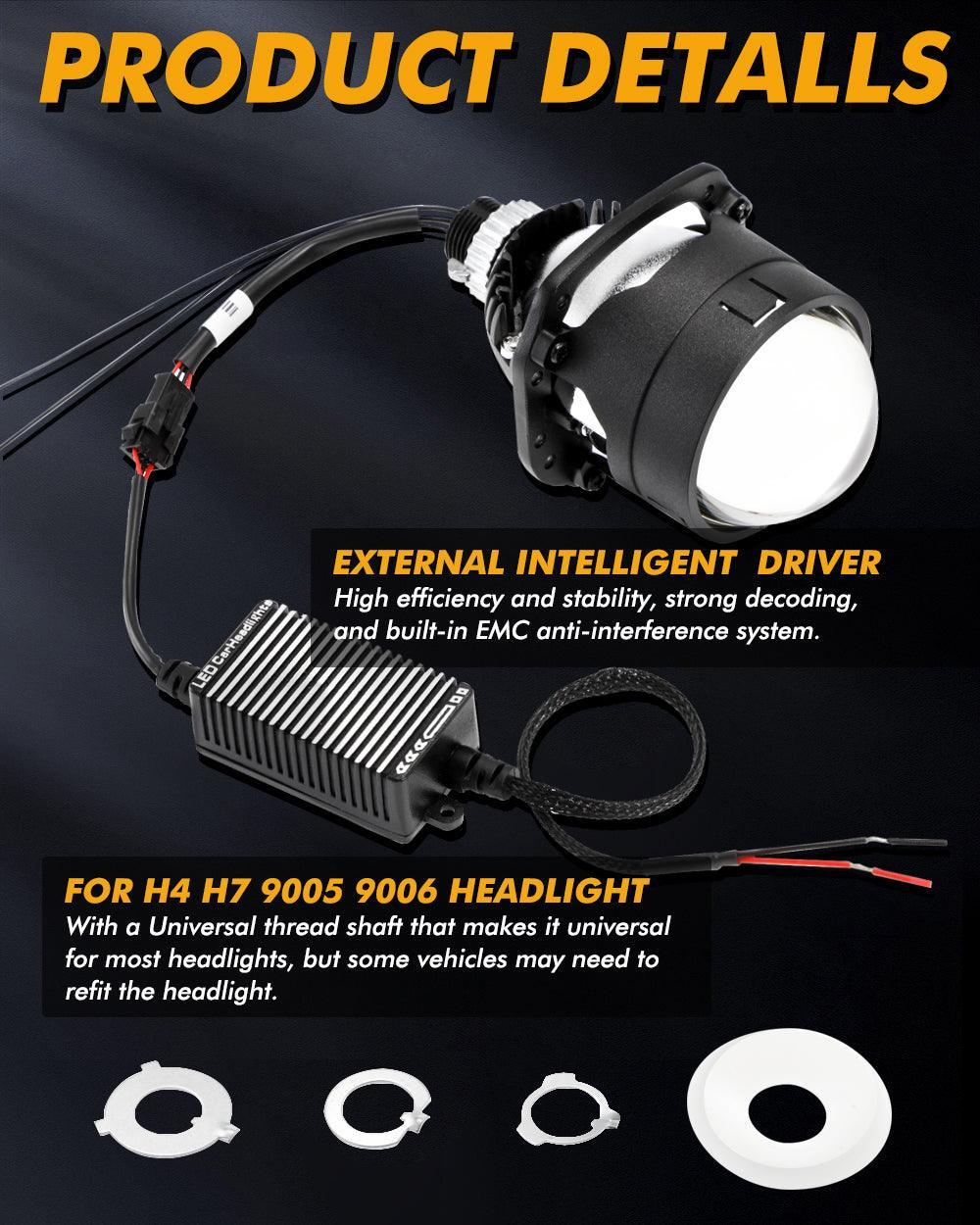 Auxbeam 2.5 Inch 80W 6000K Bi-LED Projector Lens Headlight S8 Series
