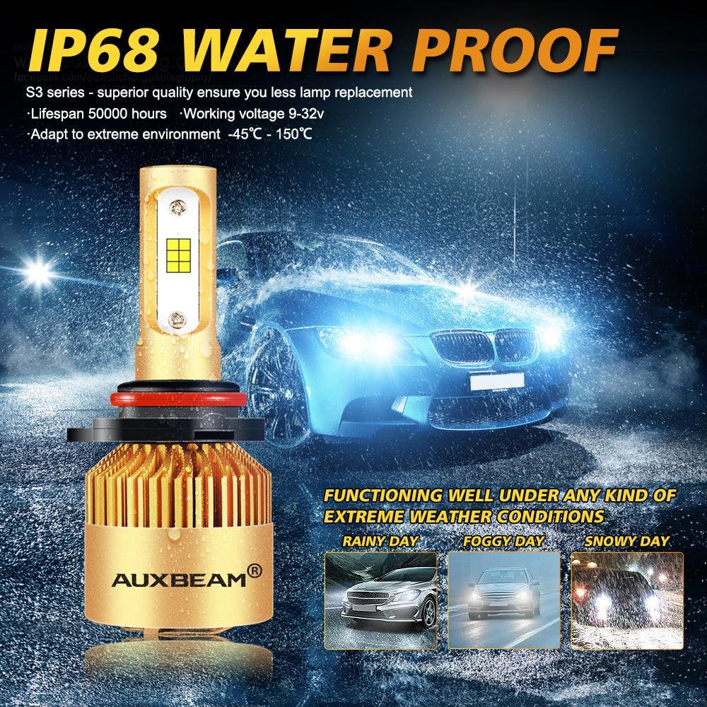 Auxbeam Fan Cooling S3 Series 72W LED Headlight Bulbs 6500K Cool White