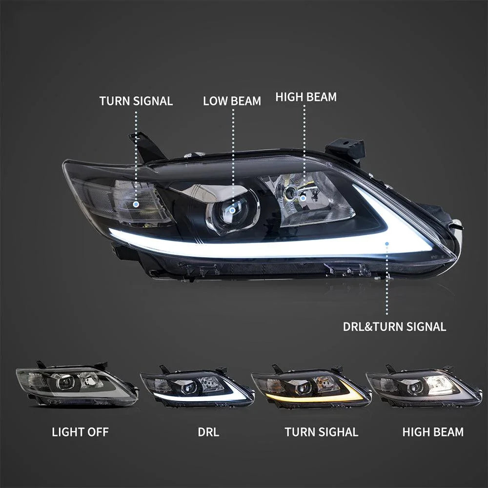 Vland LED Headlight Assembly for 2010-2011 Toyota Camry 6th Gen XV40 Facelift