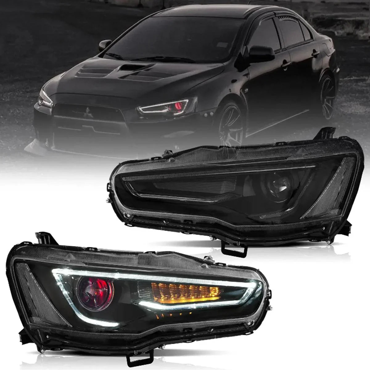 Vland LED Headlight Assembly Dual Beam Projector