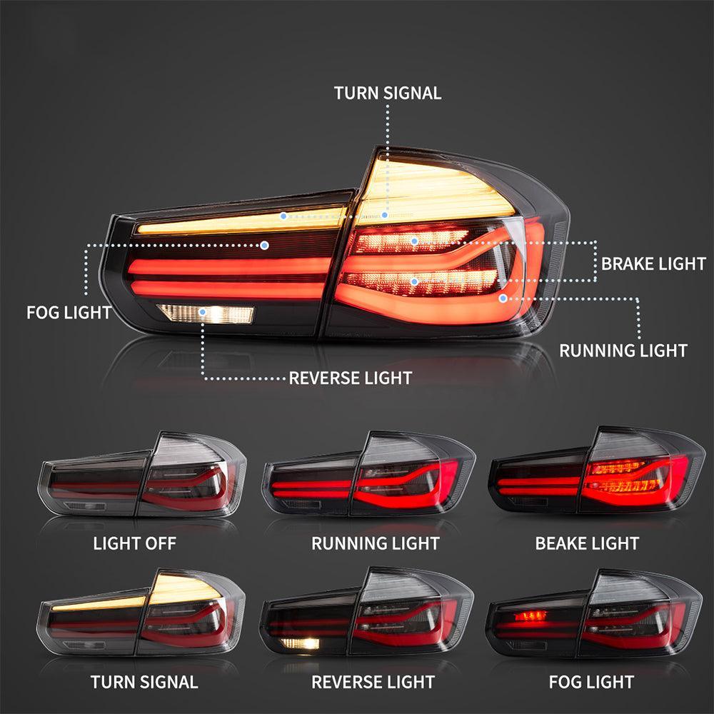 Vland LED Tail Lights Assembly for 2012-2019 BMW 3