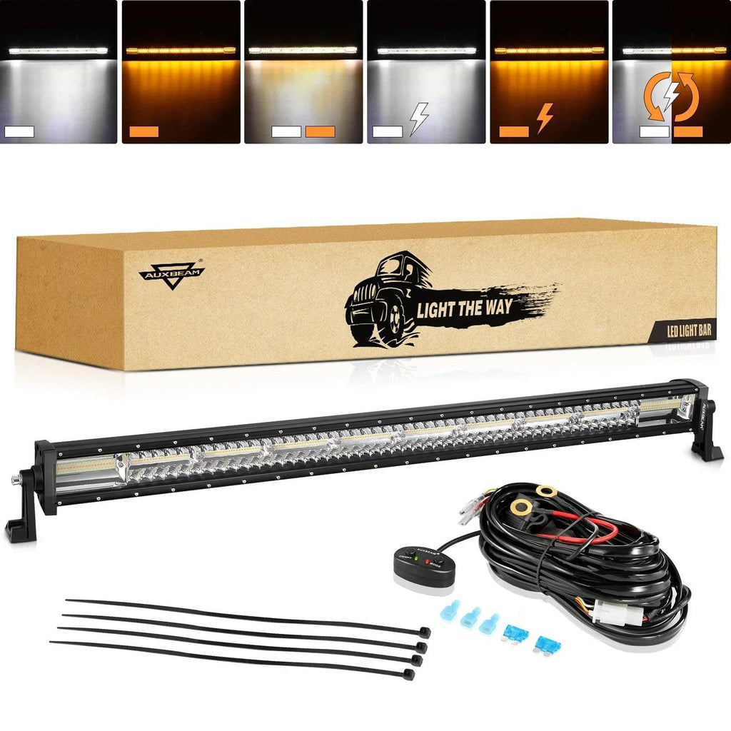 Auxbeam Series 42 Inch White&Amber Straight Off Road Led Light Bar