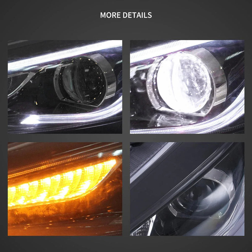 Vland LED Headlight Assembly for 2015-2018 Ford Focus 3rd Gen Mark III Facelift
