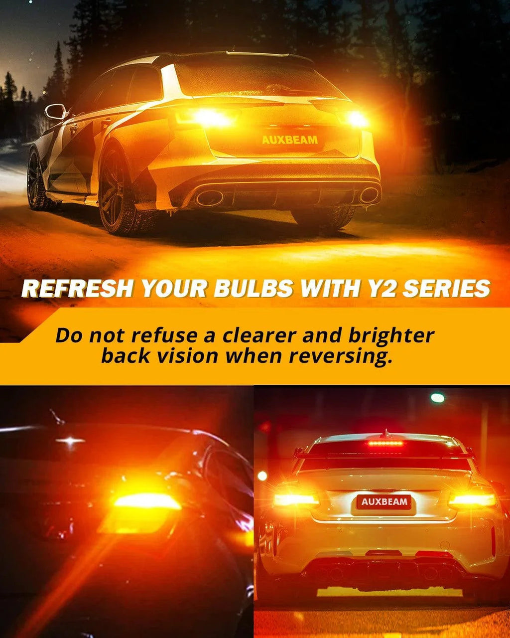 Auxbeam T25 3157 3156 LED Turn Signal Light Rear/Front