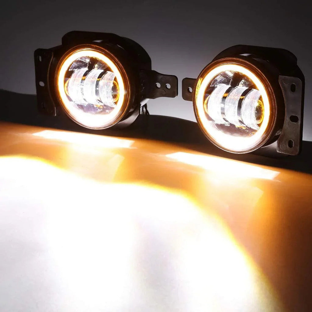 Auxbeam 4 Inch 30W Round LED Fog Lights for Jeep Wrangler JL JLU 2018-2020